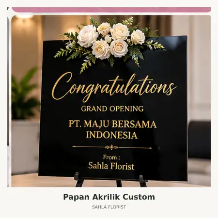 Papan Bunga Akrilik Wajo